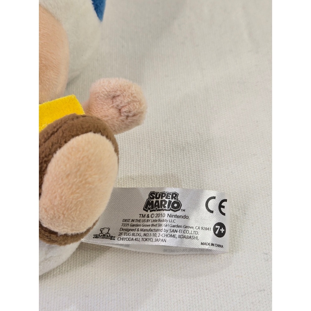 Super Mario Blue Toad Plush 7.5 Inch Little Buddy San-Ei Nintendo Soft Toy - Picture 5 of 5